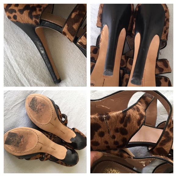 {Vince Camuto} Calf Hair Leopard Print Heels 7.5 B - Picture 7 of 8